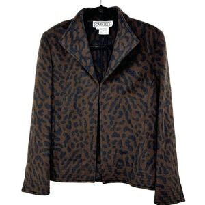 Carlisle‎ Blazer Size 10 Brown/Black Animal Print Angora/Wool